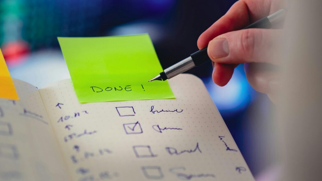 Daily burnout recovery checklist covering morning daytime and evening habits to restore energy and mental health