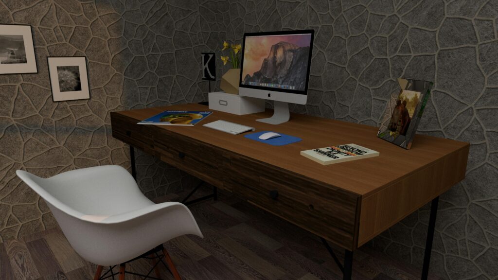Clean and organized desk setup promoting focus and reduced mental stress.