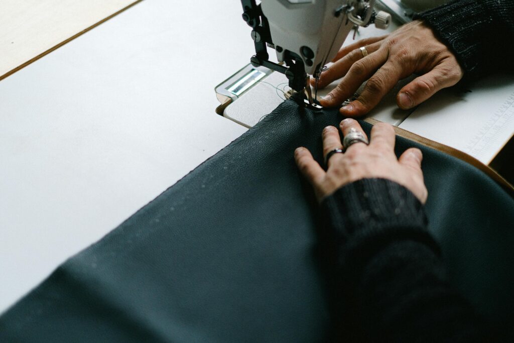 Budget Fashion to look stylish A close-up of quality clothing stitching and fabric detail showing what to look for when buying budget men's fashion