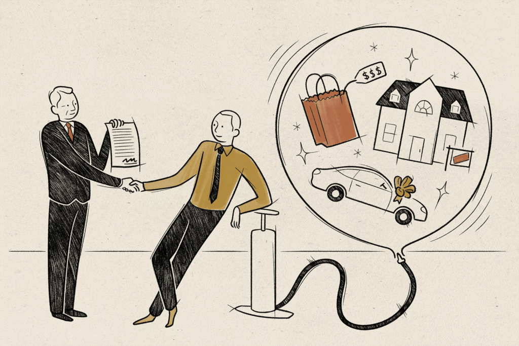 Lifestyle inflation causing financial stress despite higher income.