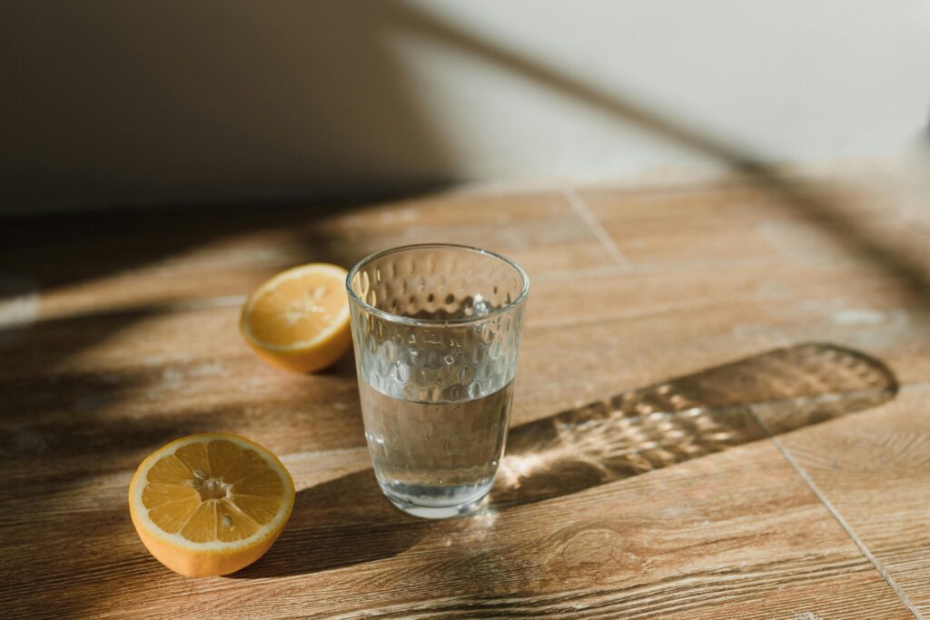 Hydrate without fail Drinking water with lemon