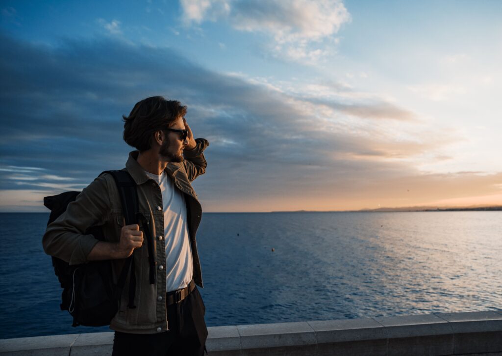 Start here—a man standing confidently representing the InfiniteFits journey of style, mindset, and lifestyle growth
